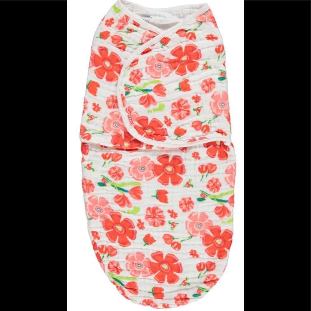 Cutie Pie Swaddle sack for baby girl, red/ flowers, 0-3 months